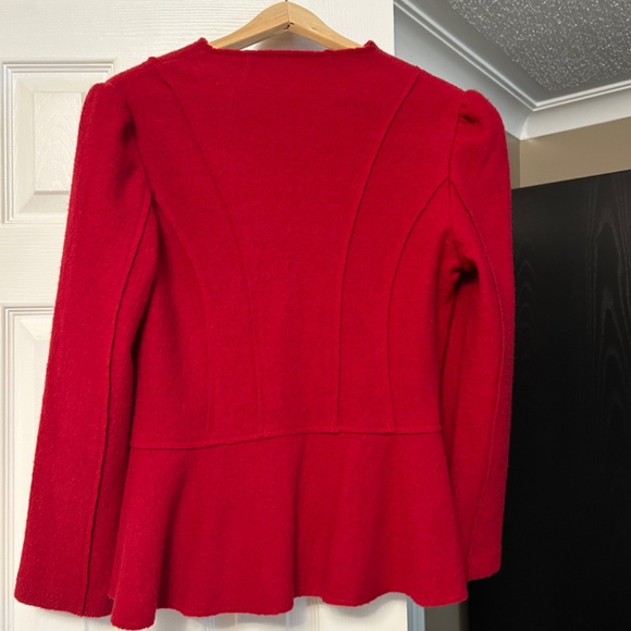 Tristan Red Peplum Blazer – Size Medium - Picture 2 of 3